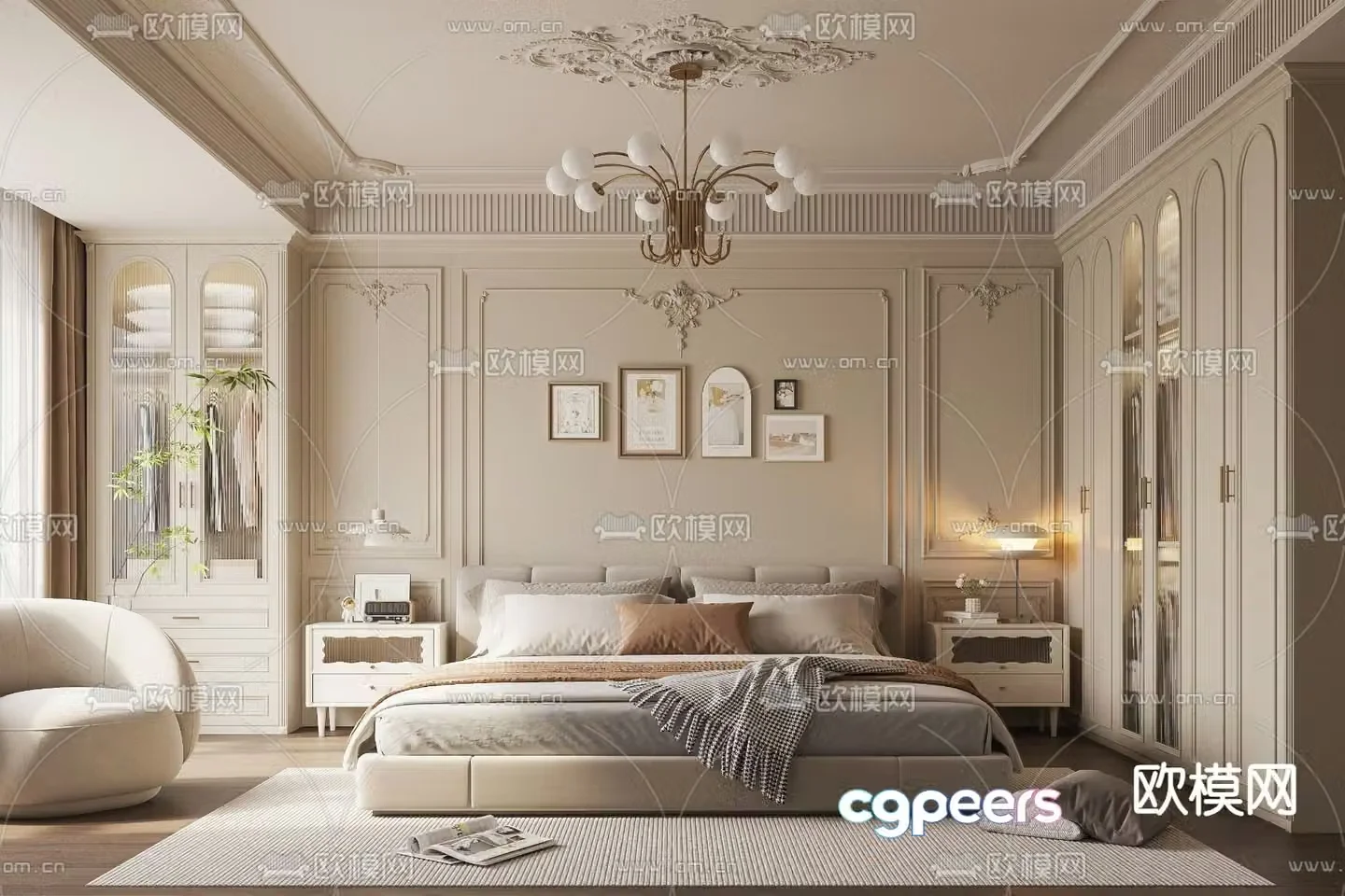 French bedroom master bedroom master room 3d model