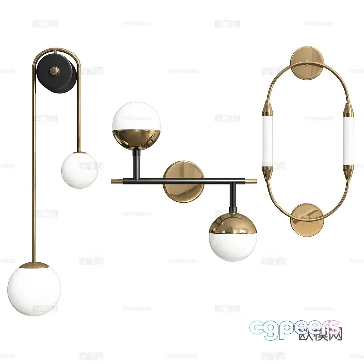 Modern light luxury decorative wall light 3d model