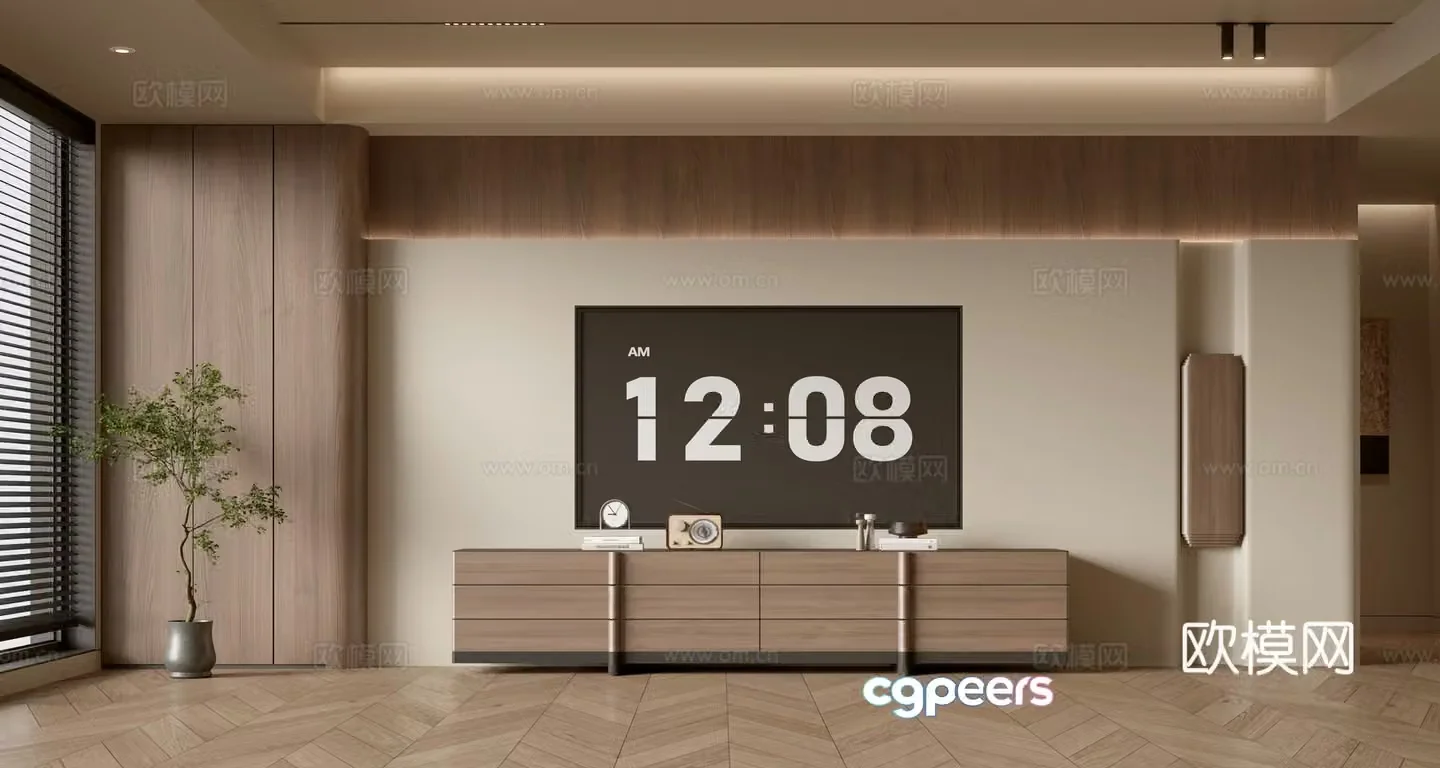 Wasabi TV background wall 3d model