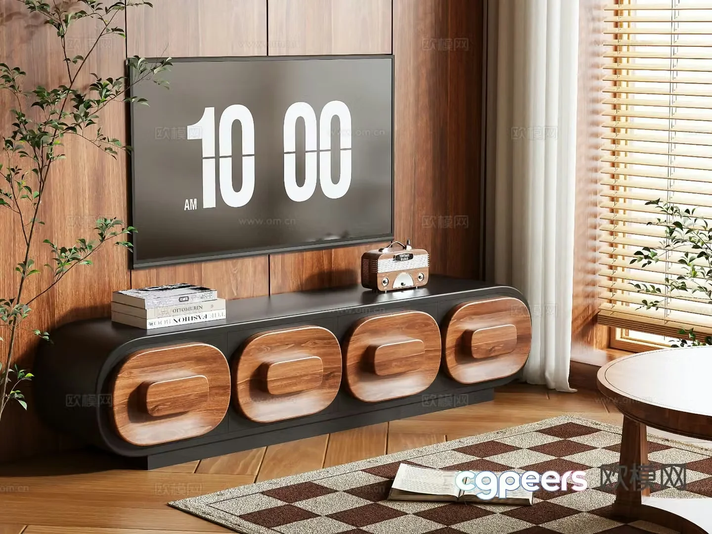 Medieval style TV cabinet 3D model