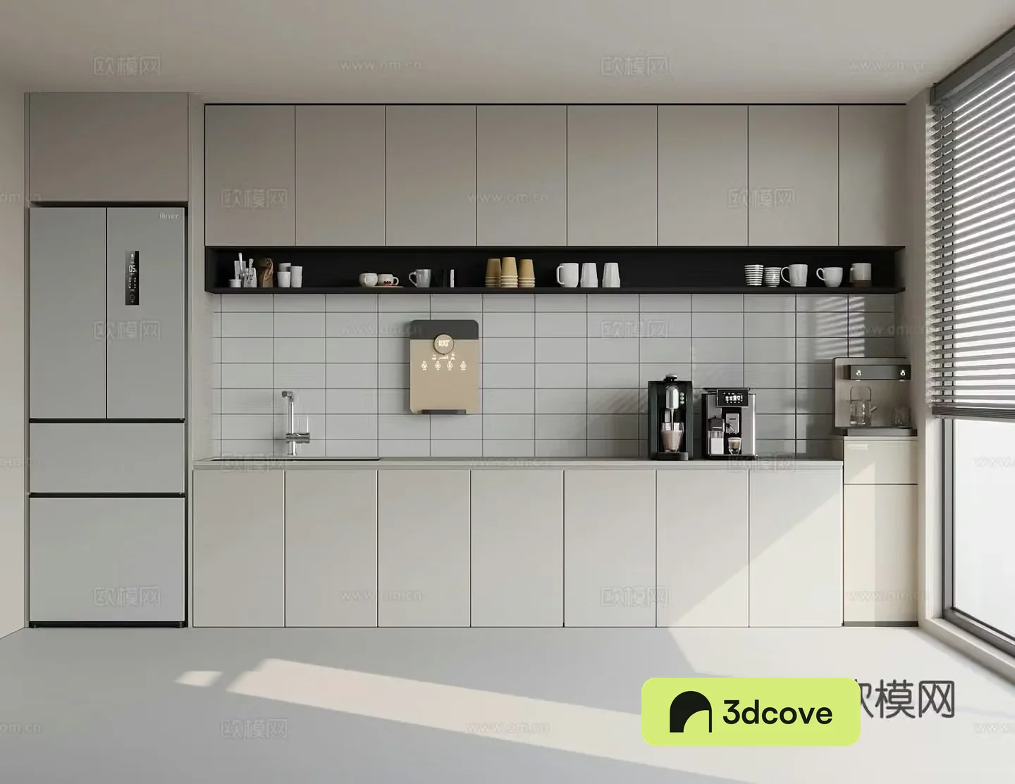 Modern 3D model of tea room