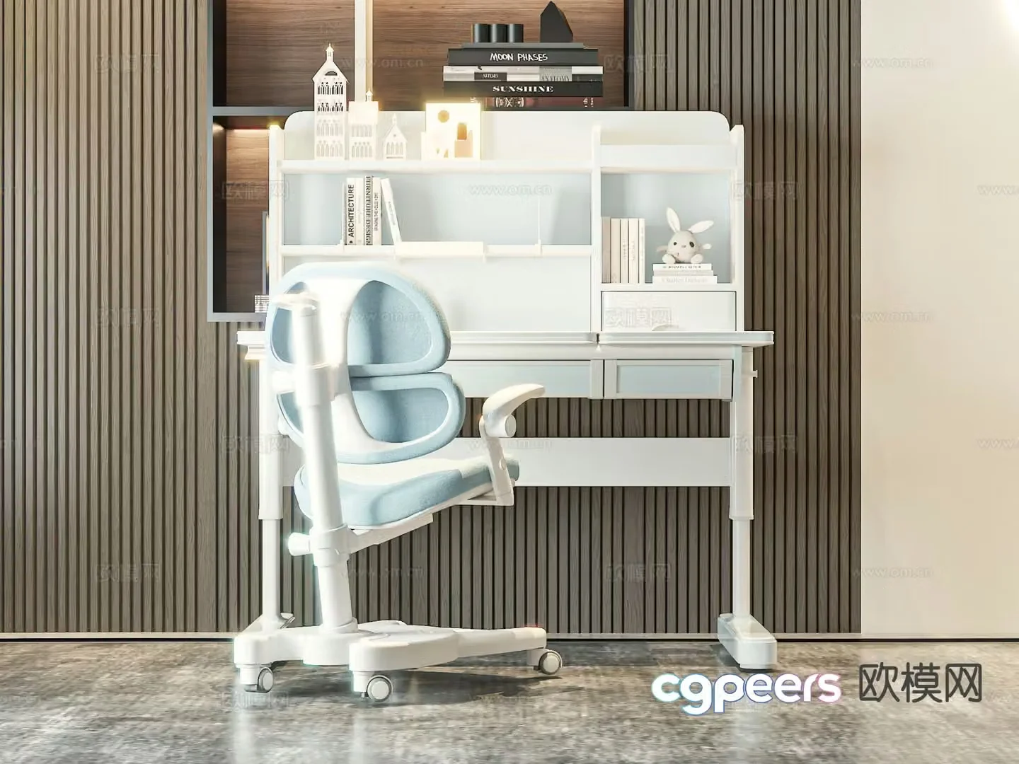 Modern children’s table and chair 3d model