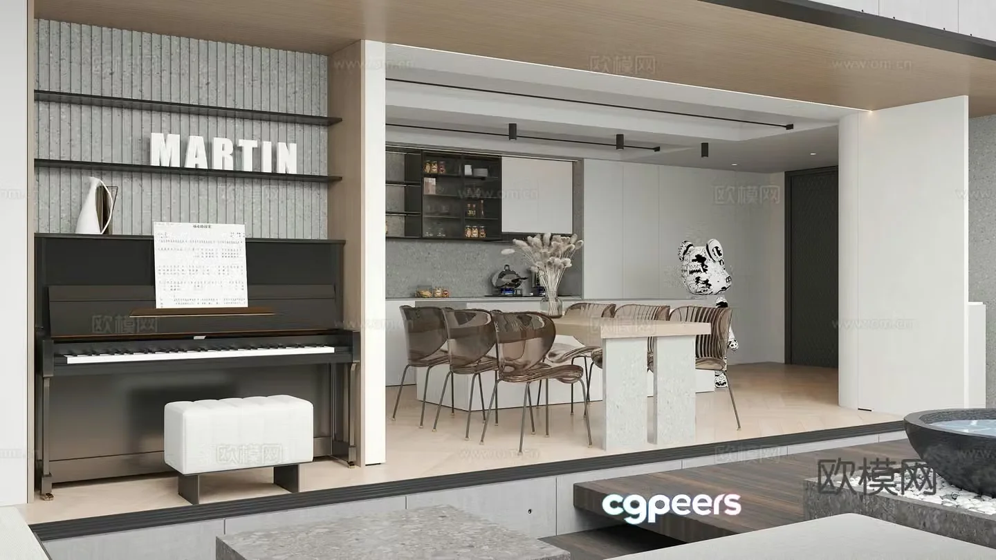 Modern restaurant 3d model