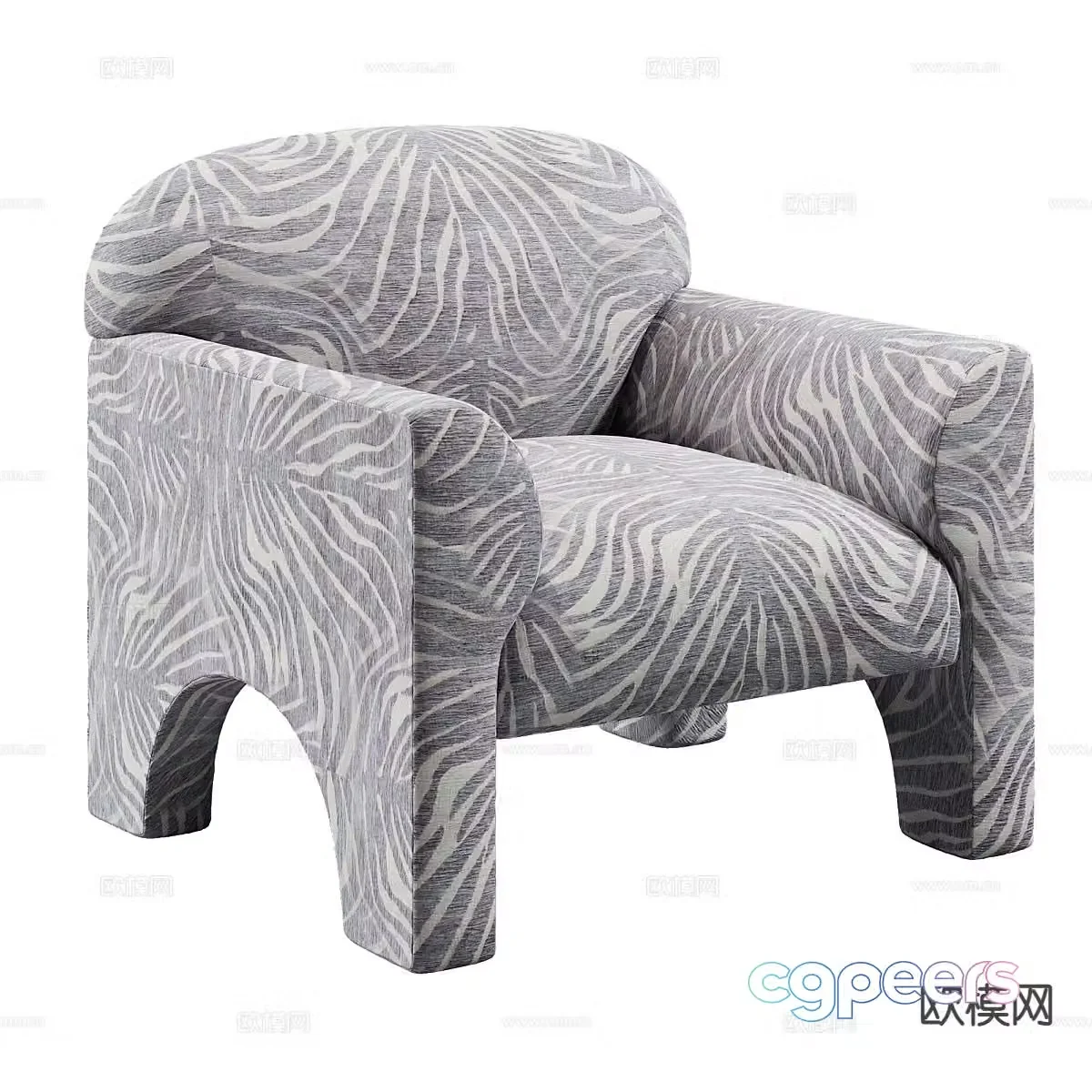 French single sofa 3d model