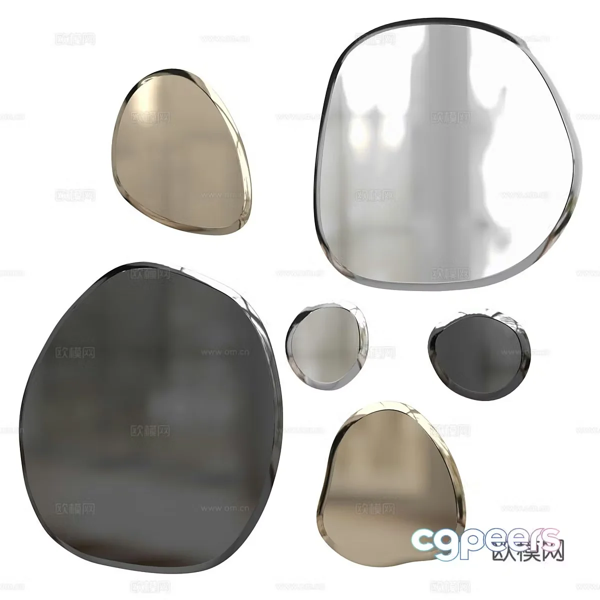 Modern light luxury decorative mirror 3d model