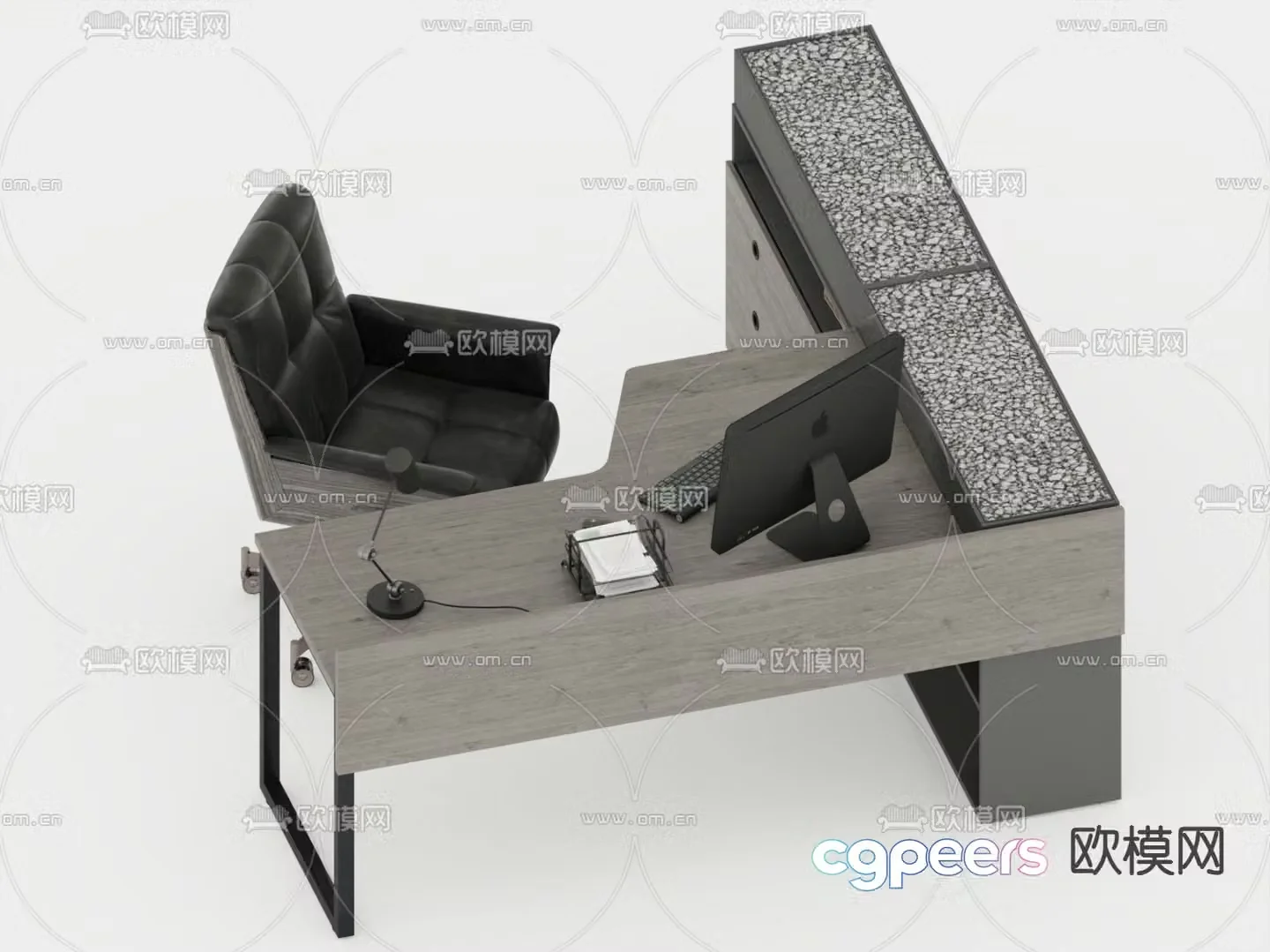 Modern office desk executive desk 3d model