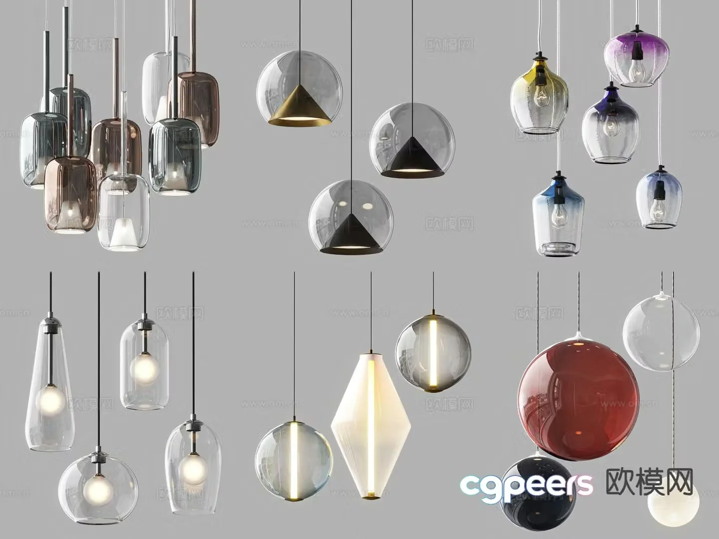 Modern glass chandelier dining room chandelier 3d model