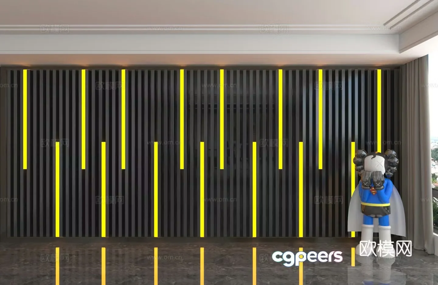 Modern background wall 3d model