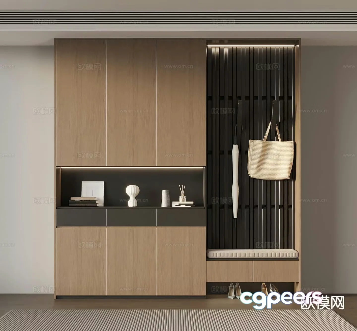 Italian style shoe cabinet home shoe cabinet 3d model