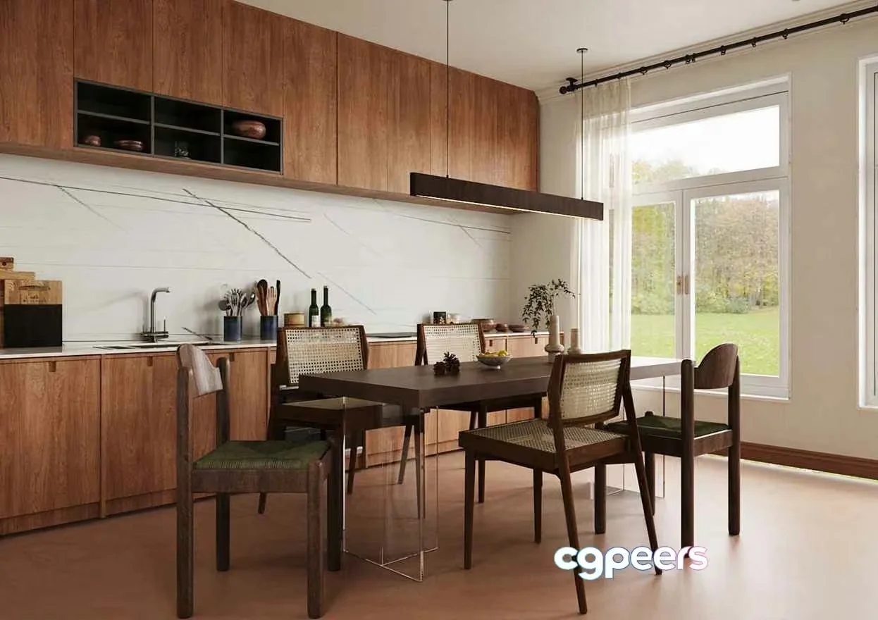 Modern Dining Room 3D Model – 12832 – CORONA Render