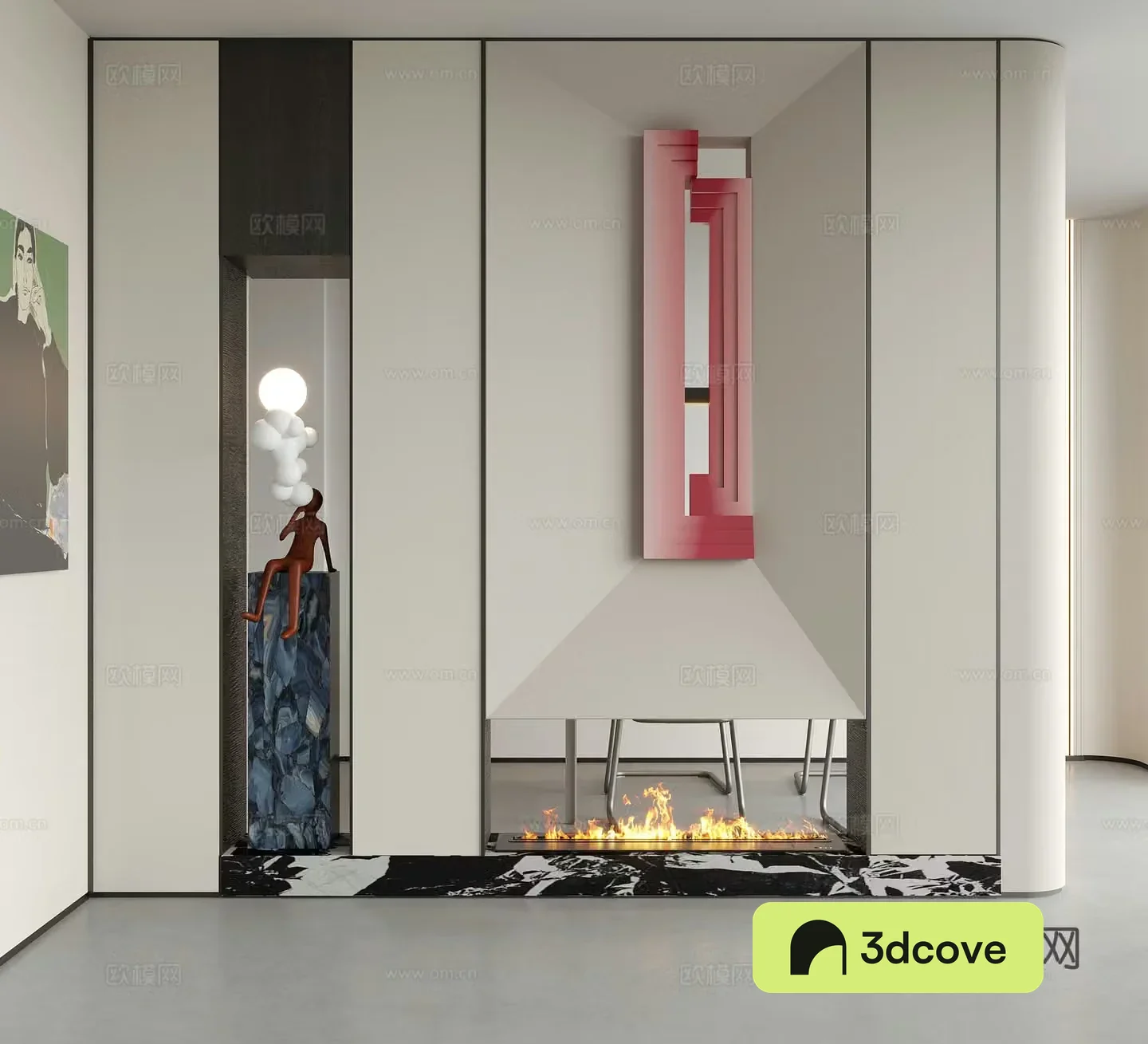 Modern decorative entrance door entrance sculpture ornaments fireplace