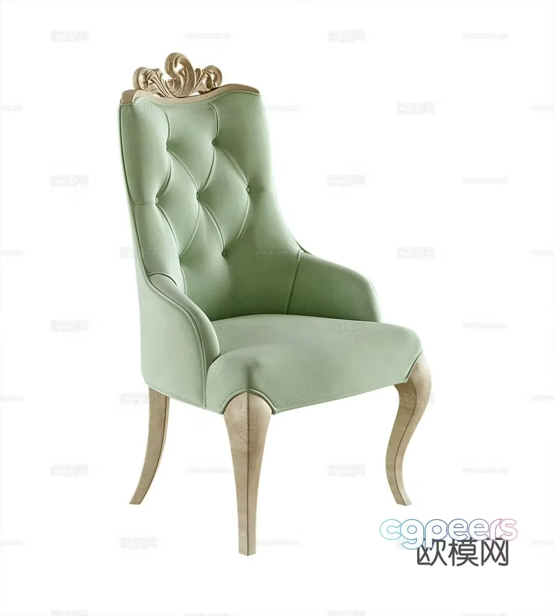 American single chair 3d model
