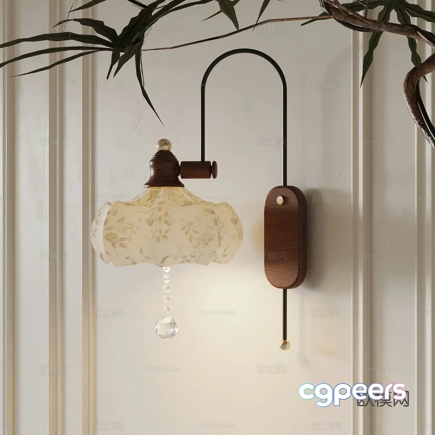 Wall lamp French wall lamp bedside lamp decorative lamp 3d model