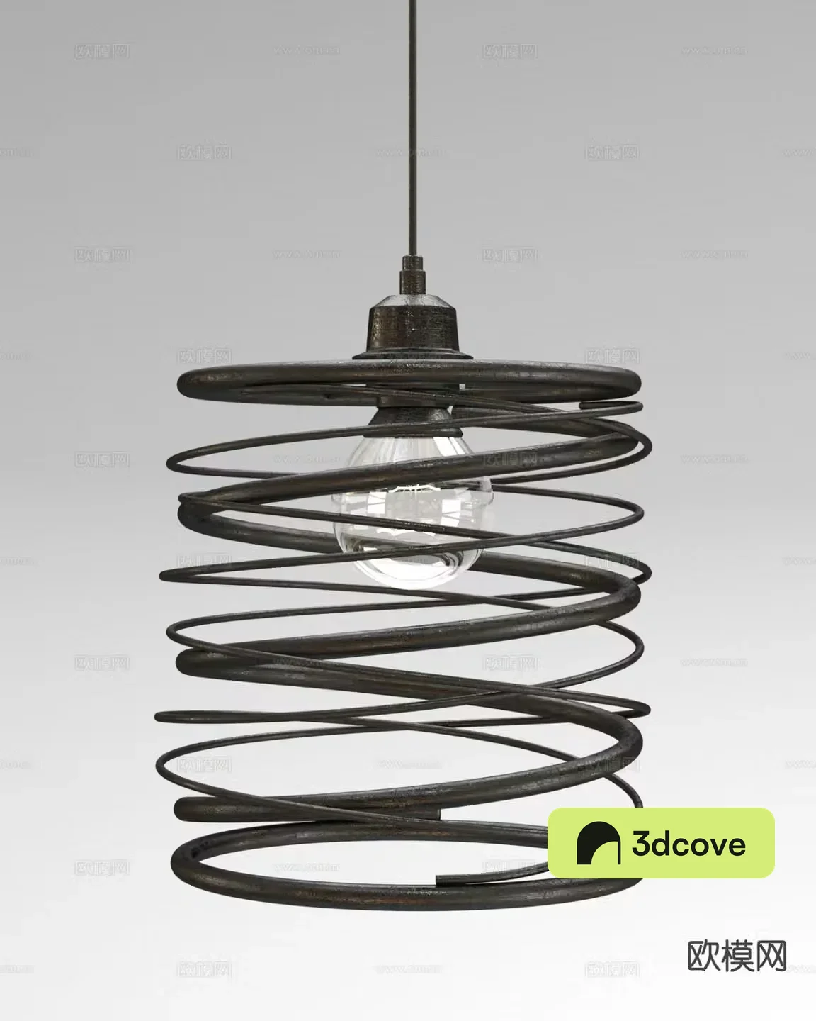 Industrial style wrought iron chandelier