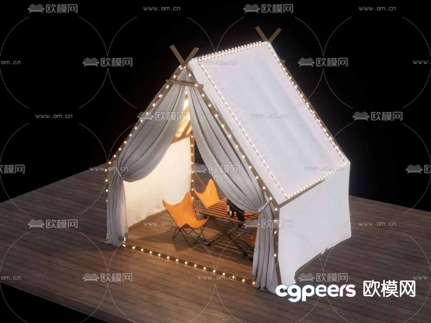 Outdoor camping tent 3d model