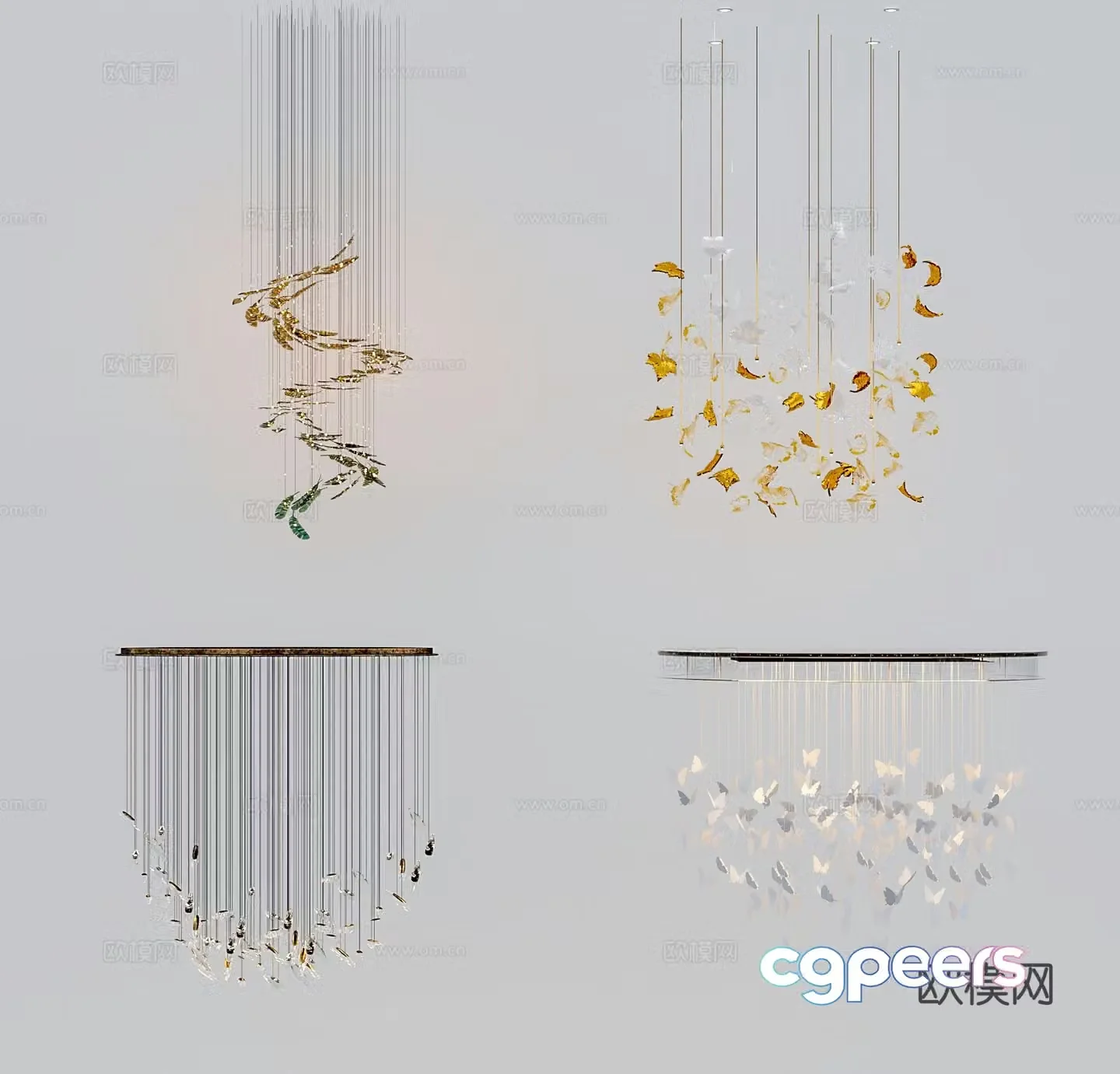 Modern crystal chandelier decorative chandelier 3d model