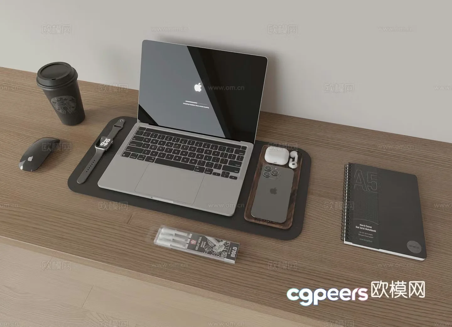 Modern laptop 3d model