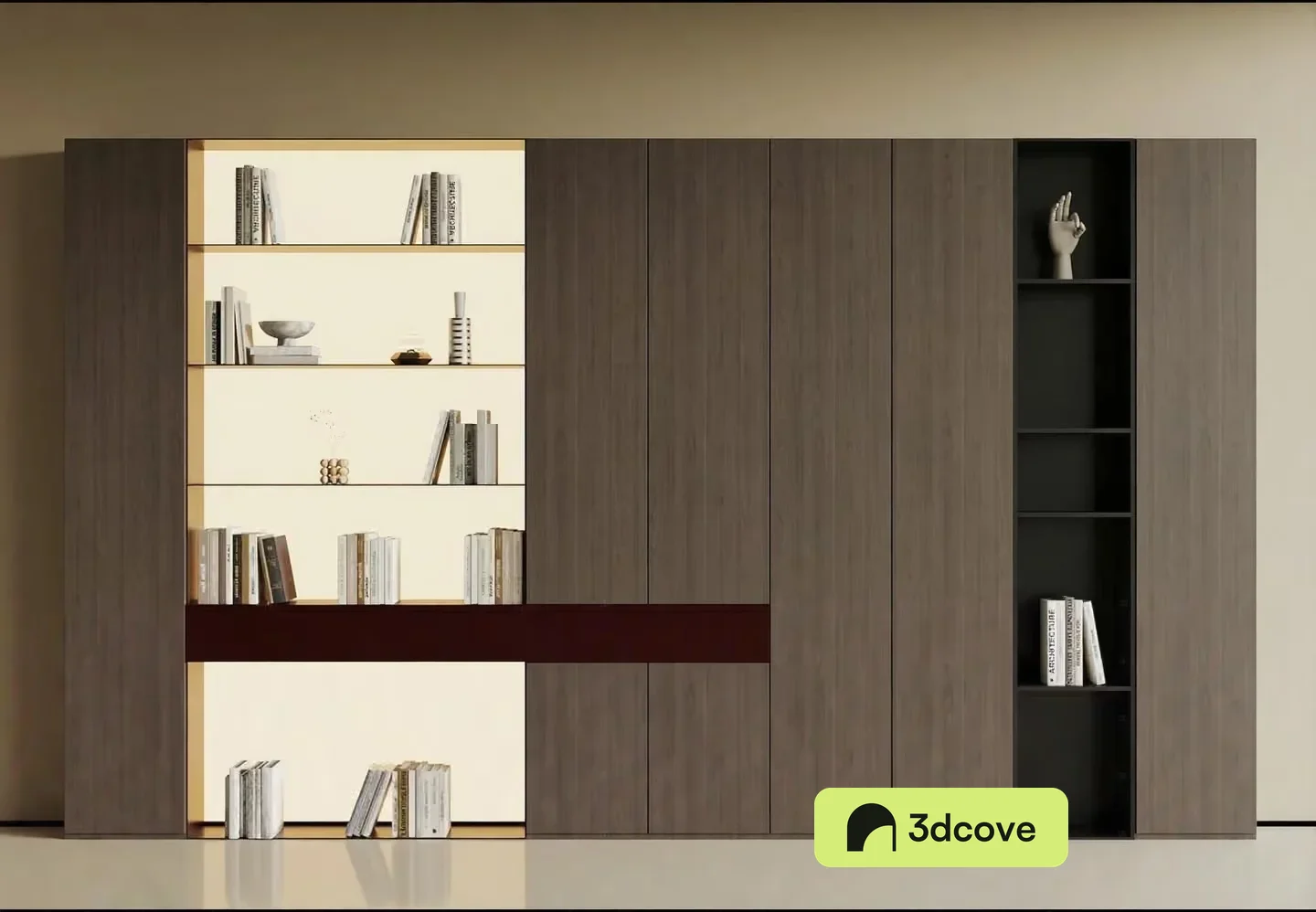 A Large Wooden Bookshelf