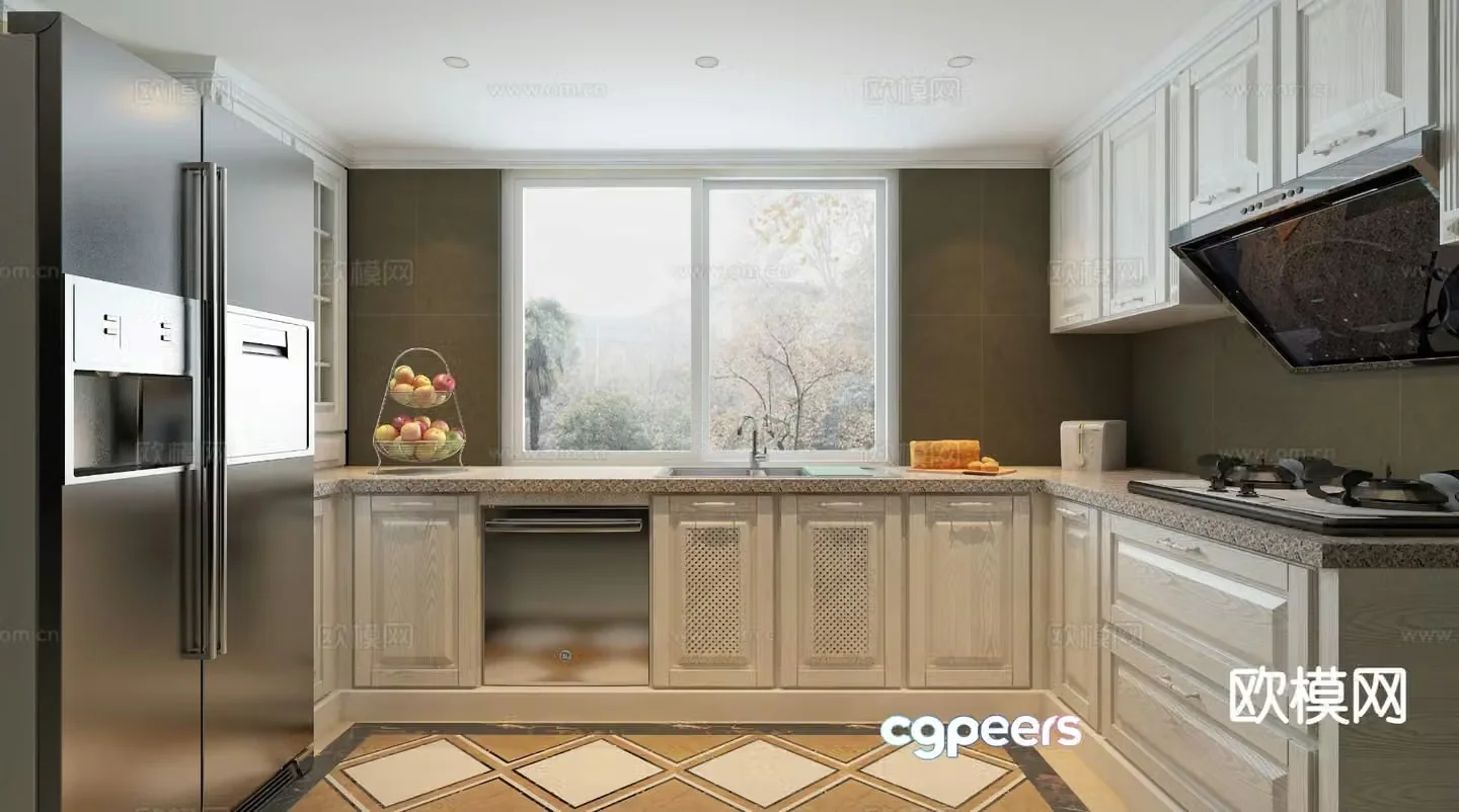 French kitchen cabinet 3d model