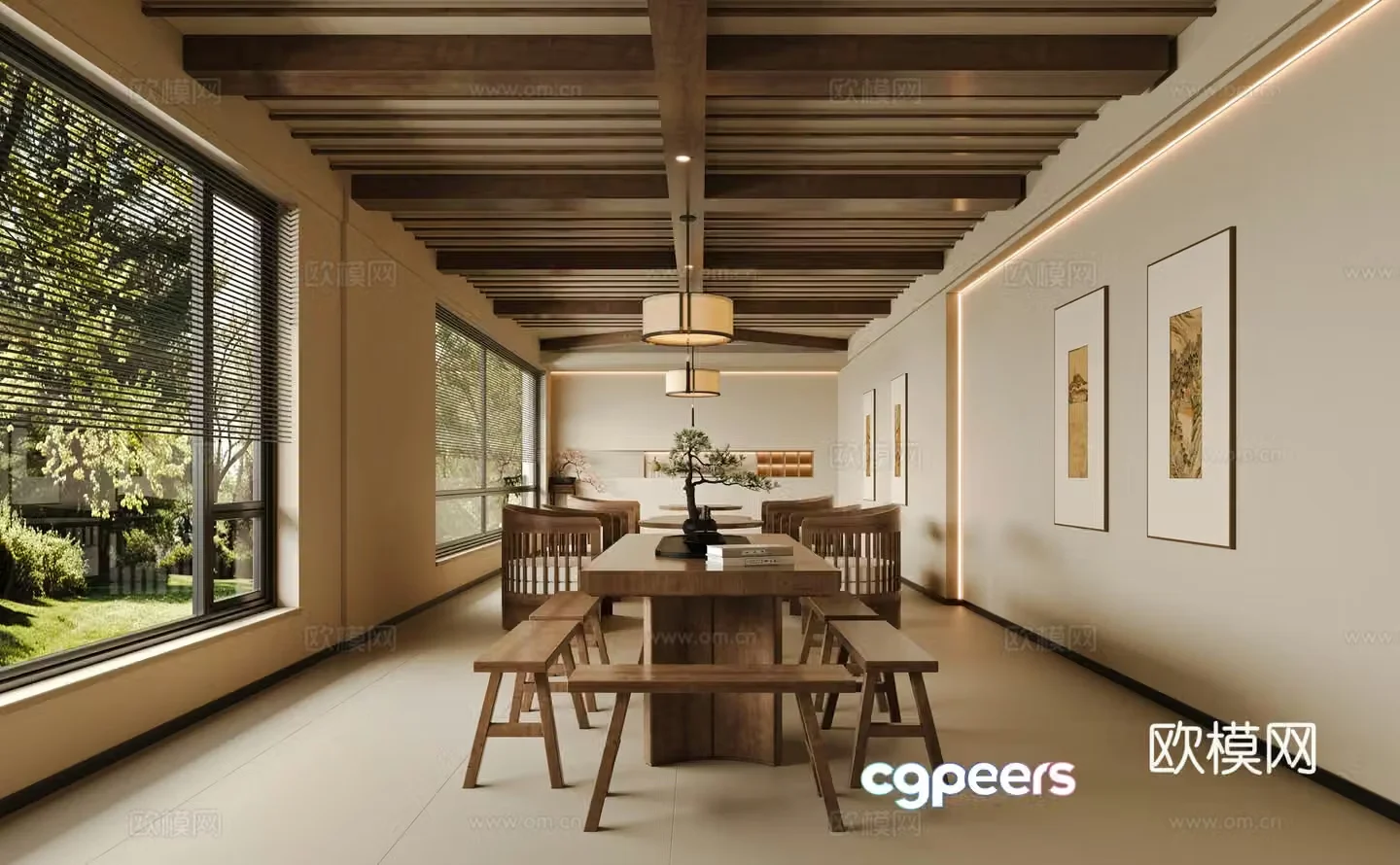 New Chinese tea room 3D model
