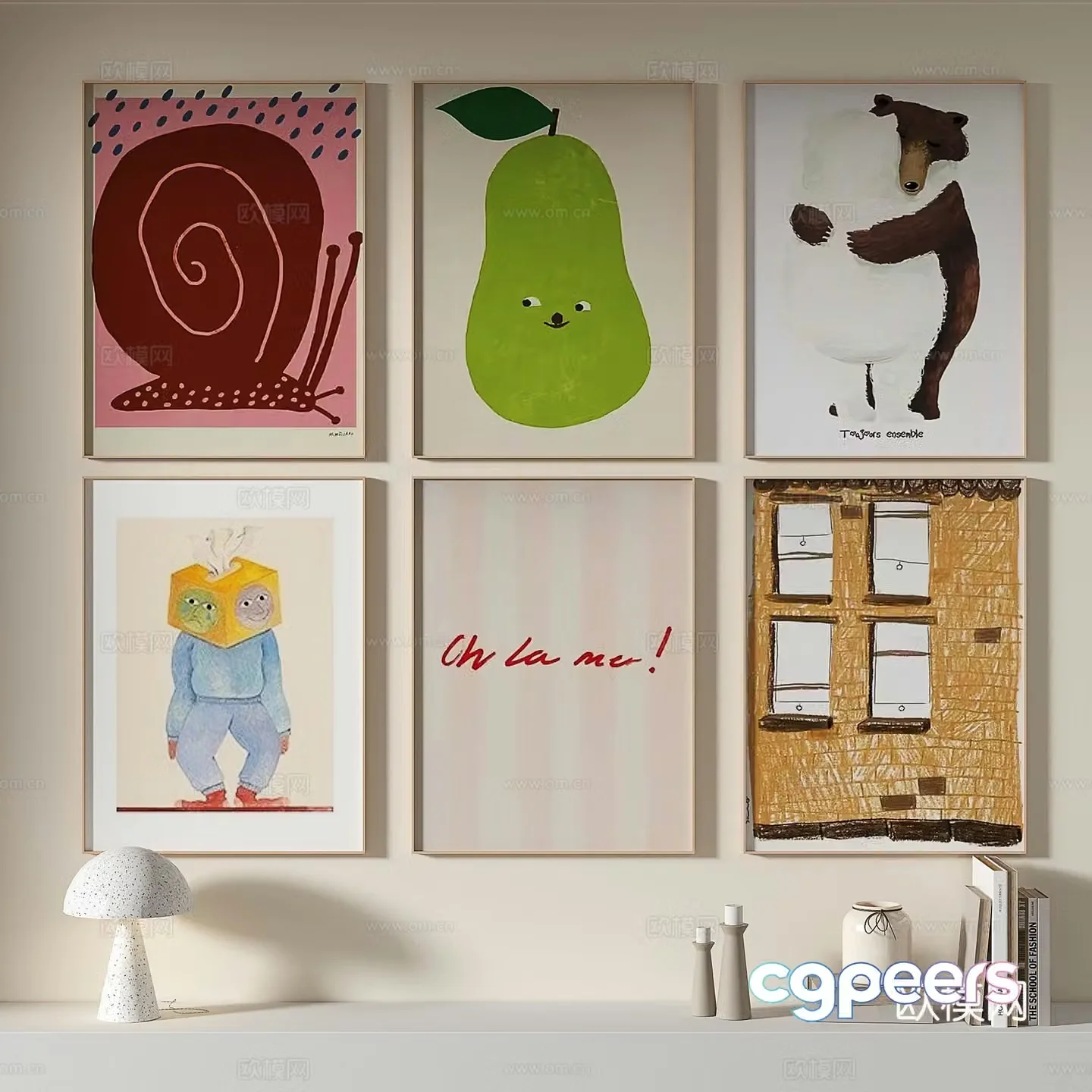 Decorative painting retro painting art painting hanging painting 3d model