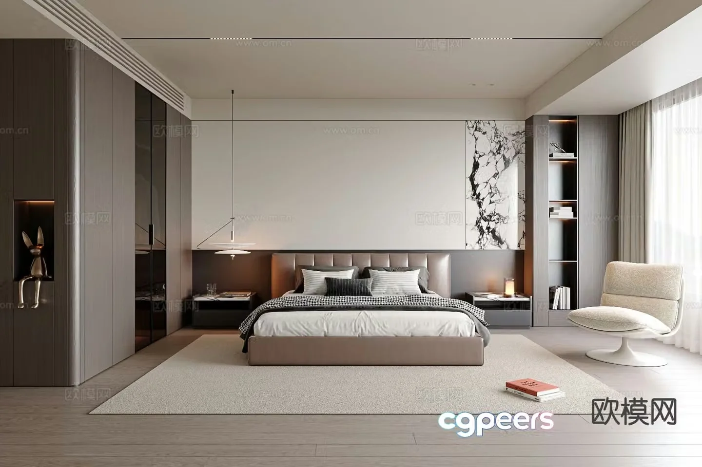 Italian style bedroom master bedroom 3d model