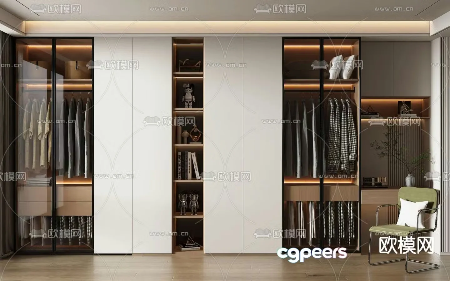 modern wardrobe wardrobe 3d model