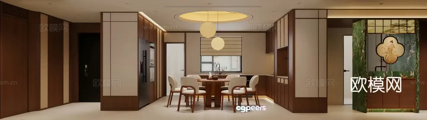 New Chinese style Song style aesthetics Restaurant 3D model