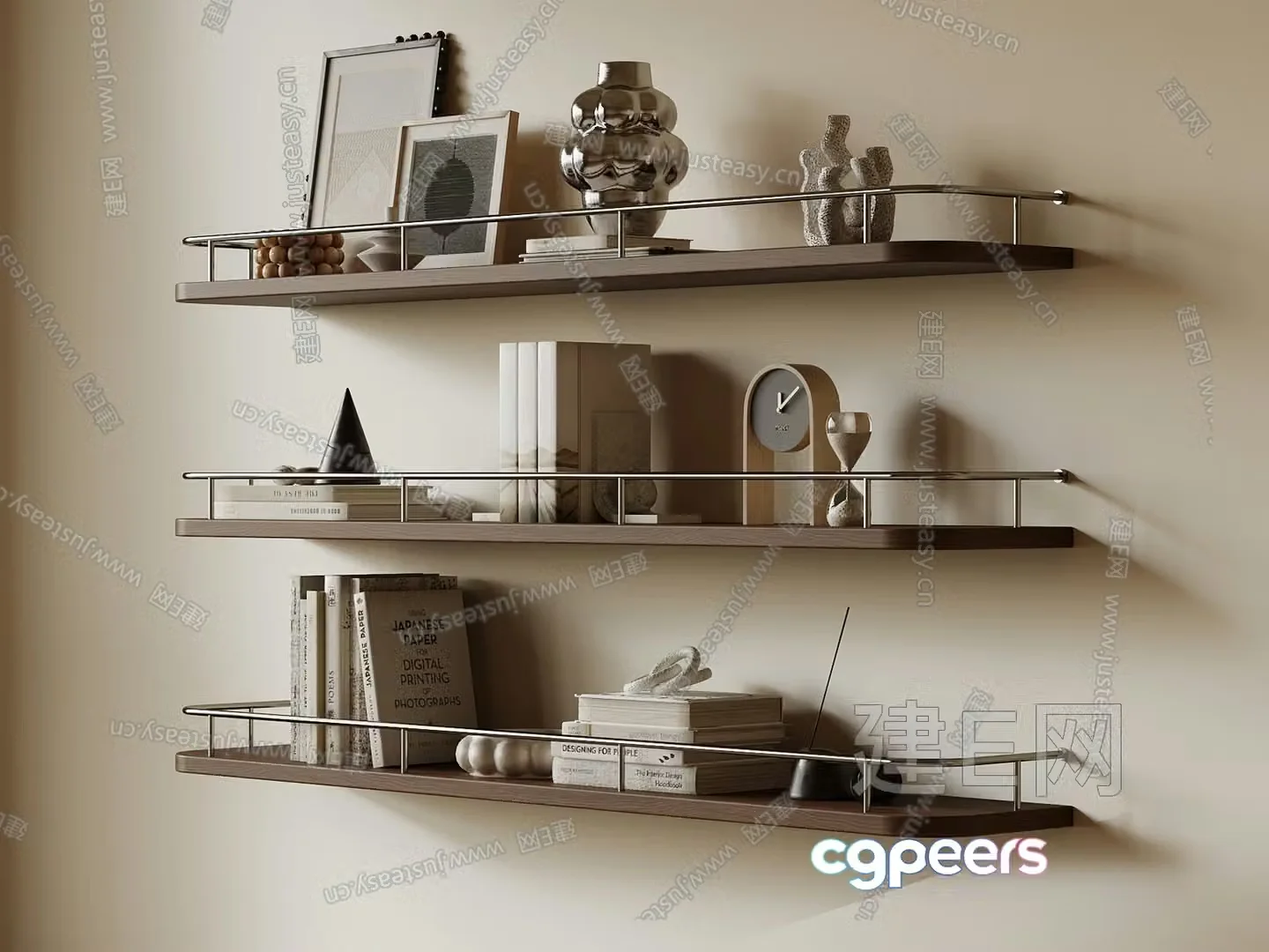 Modern Shelving Unit 3D Model – 4901 – VRAY Render
