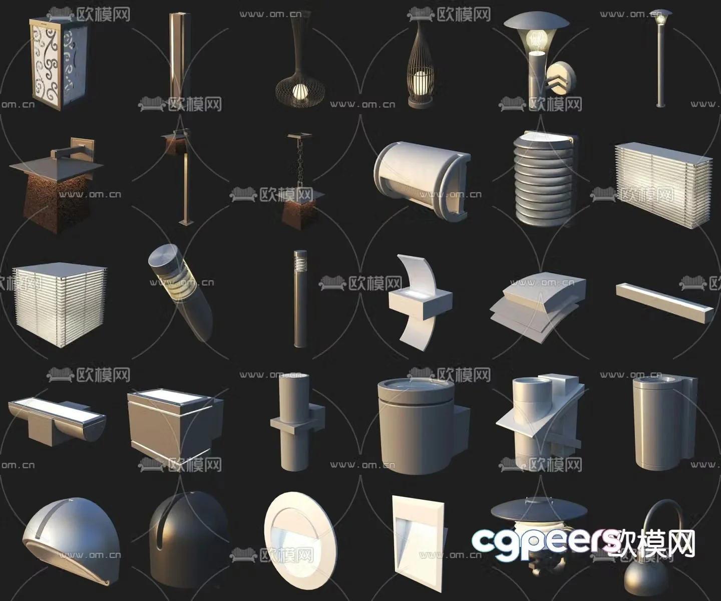Outdoor lights wall light spotlights wall light street light lawn light 3d model
