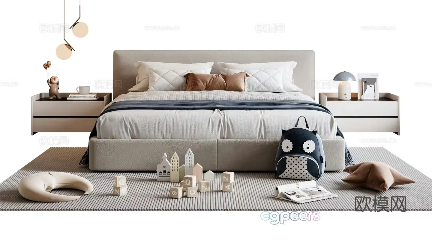 Modern children’s bed 3d model