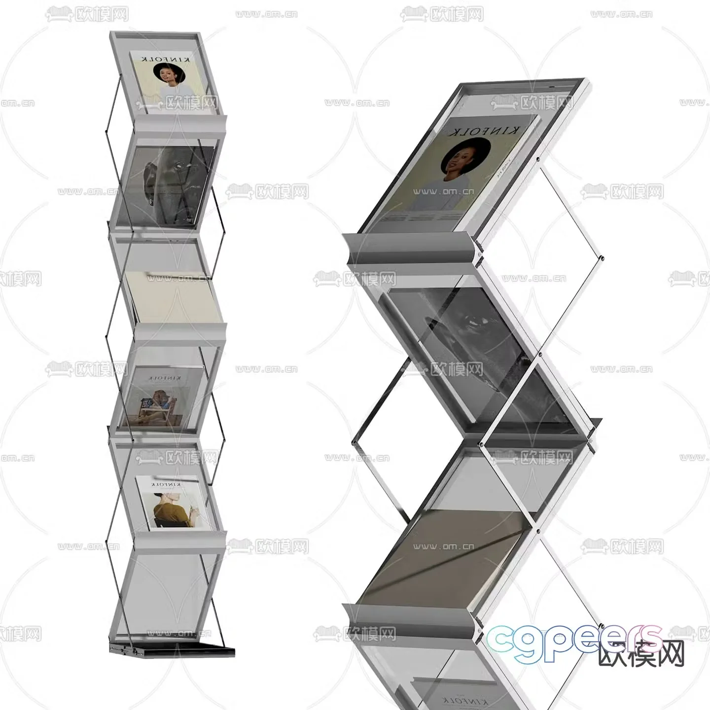 Modern bookshelf 3d model