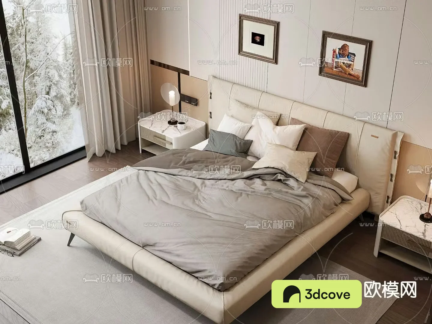 Leather double bed
