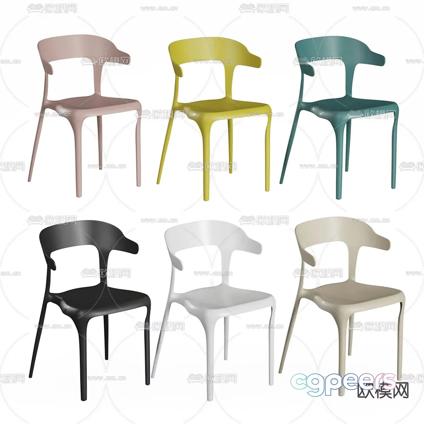 Creative chair dining chair 3d model