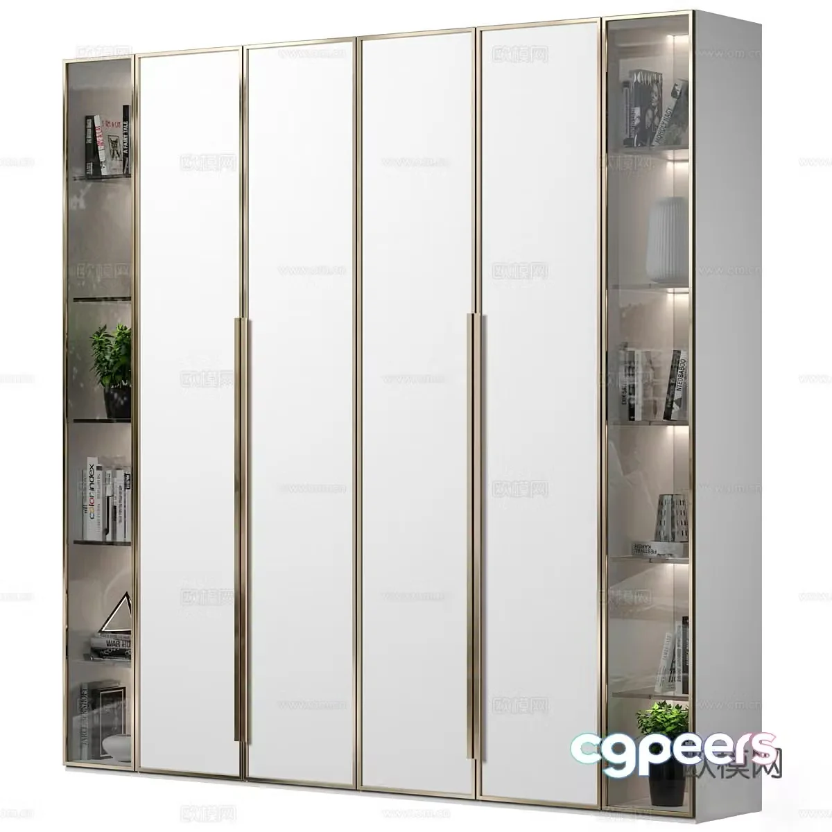 Light luxury wardrobe 3D model