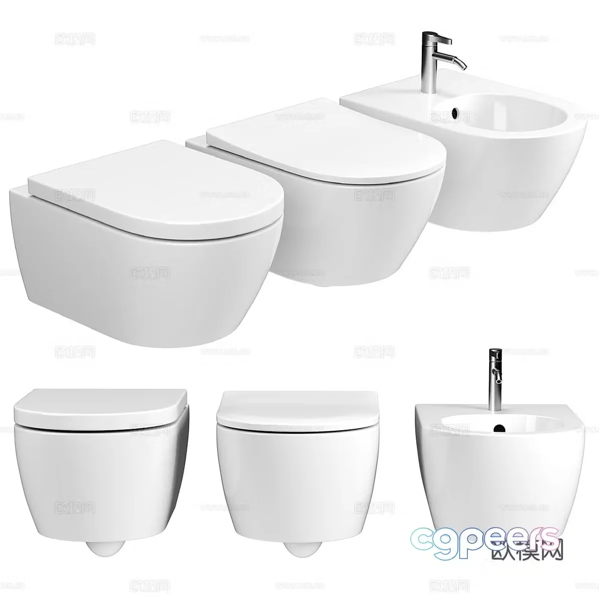 Modern wall-mounted toilet toilet 3d model