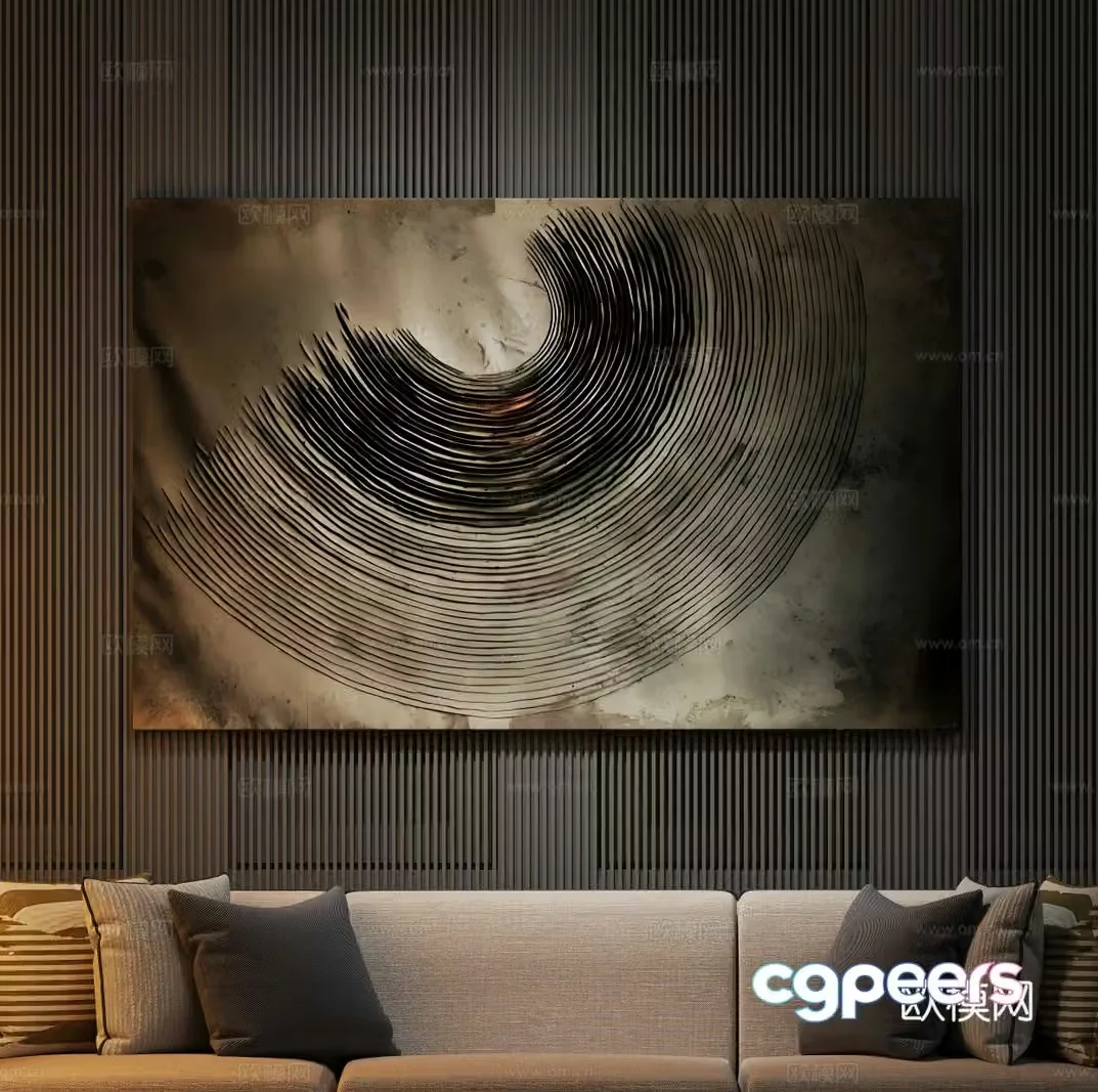 Modern light luxury Italian art hanging painting 3D model