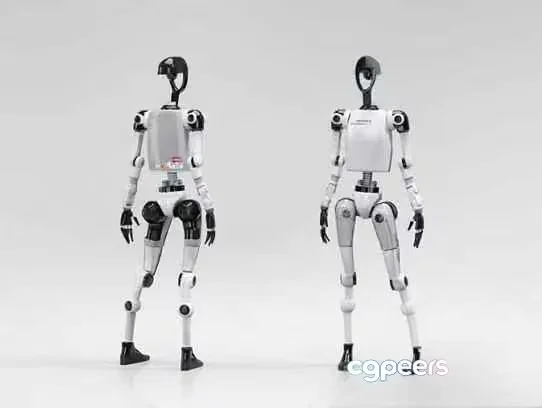 Two Humanoid Robots 3D Model – 2159 – VRAY Render