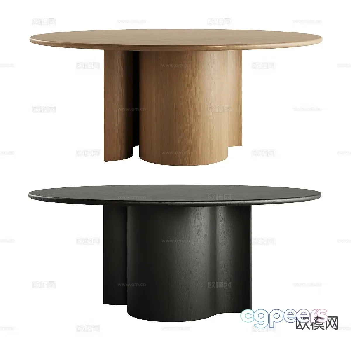 Round dining table 3d model