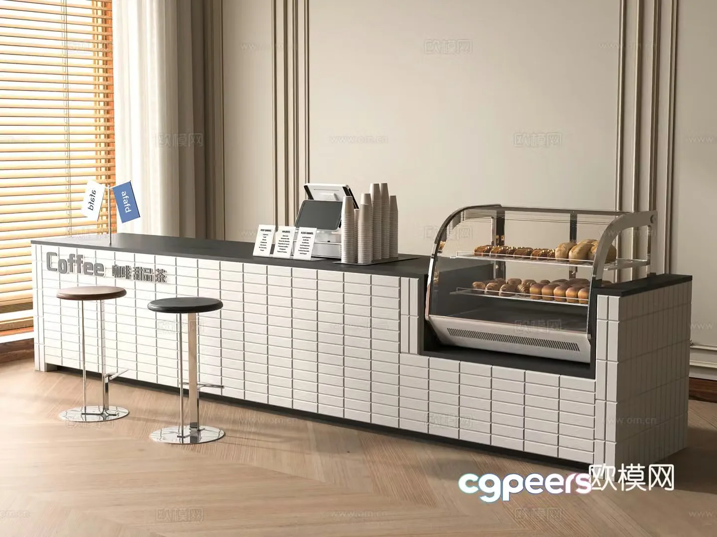 Modern cafe workbench 3d model