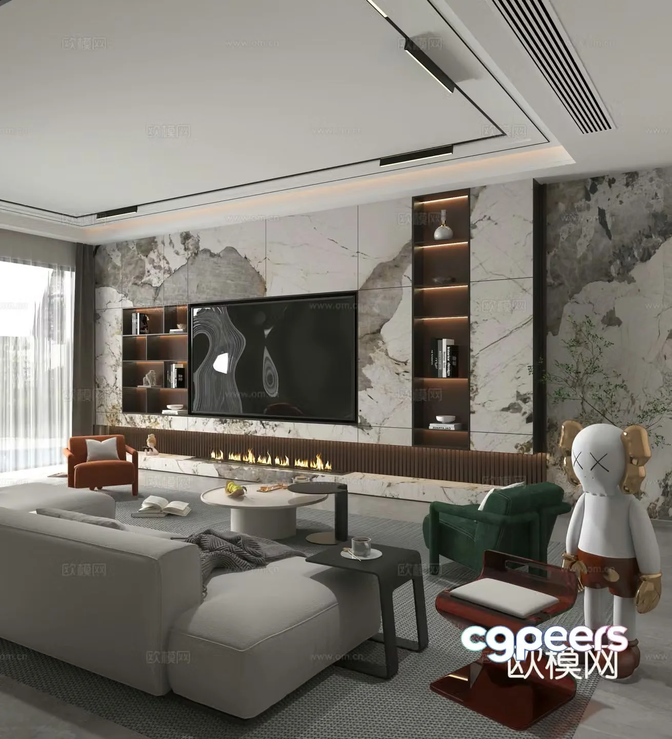 Modern living room 3d model