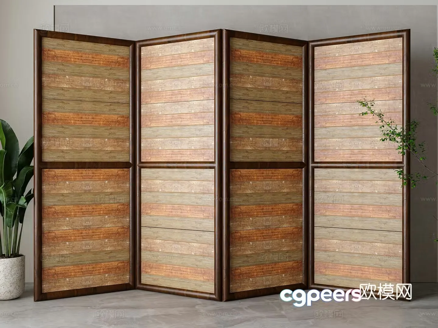 New Chinese folding screen 3D model