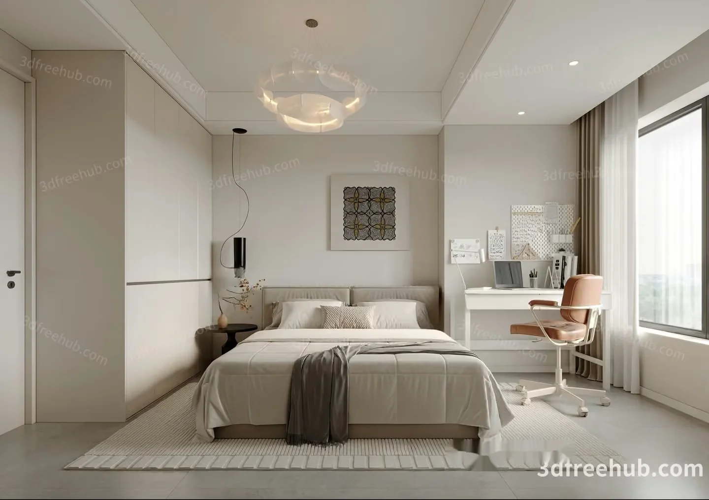 Cozy Bedroom 3D Model – 19008 – VRAY Render
