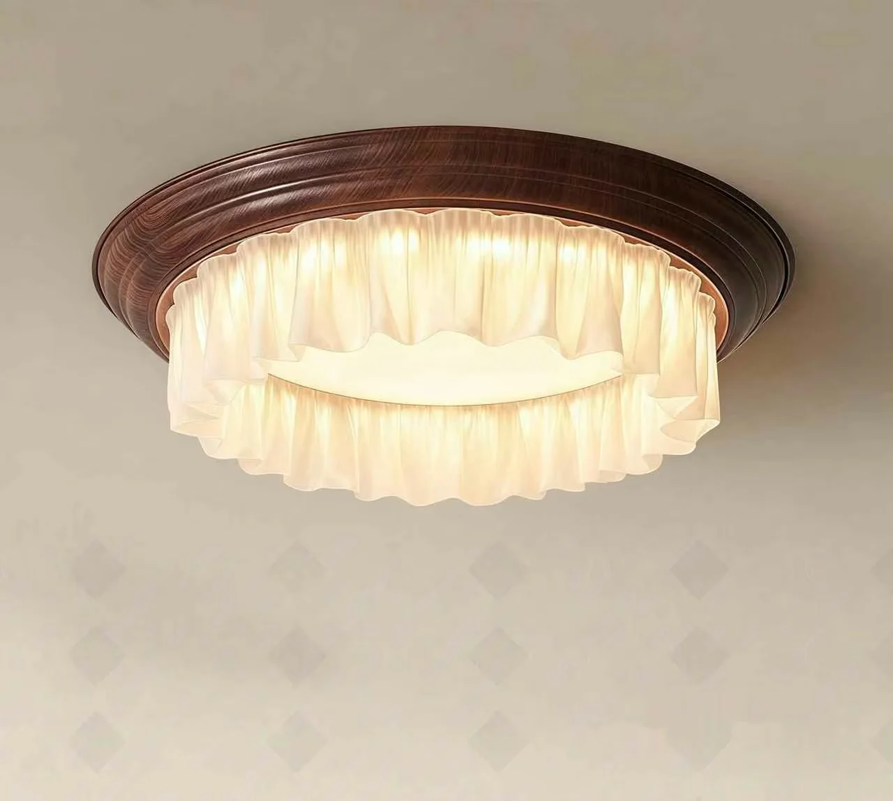 The Single Main Subject Is A Light Fixture With A White Ruffled Shade 3D Model – 13395 – VRAY Render