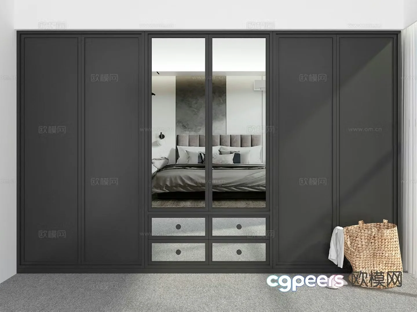 modern wardrobe wardrobe 3d model