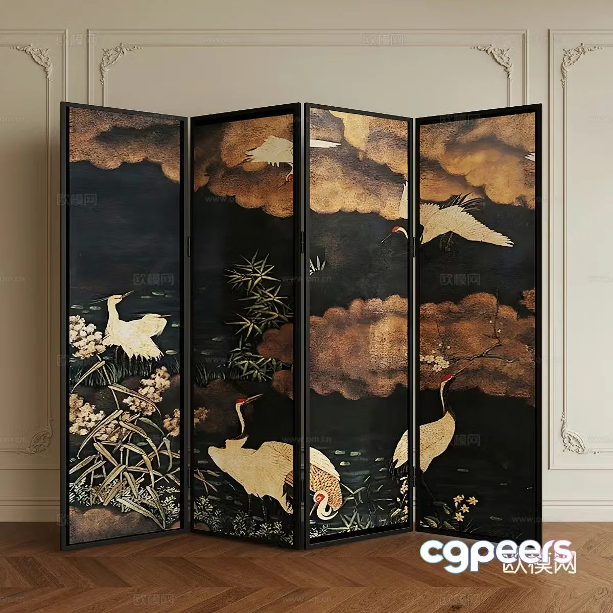 Medium-old screen movable screen foldable screen 3D model