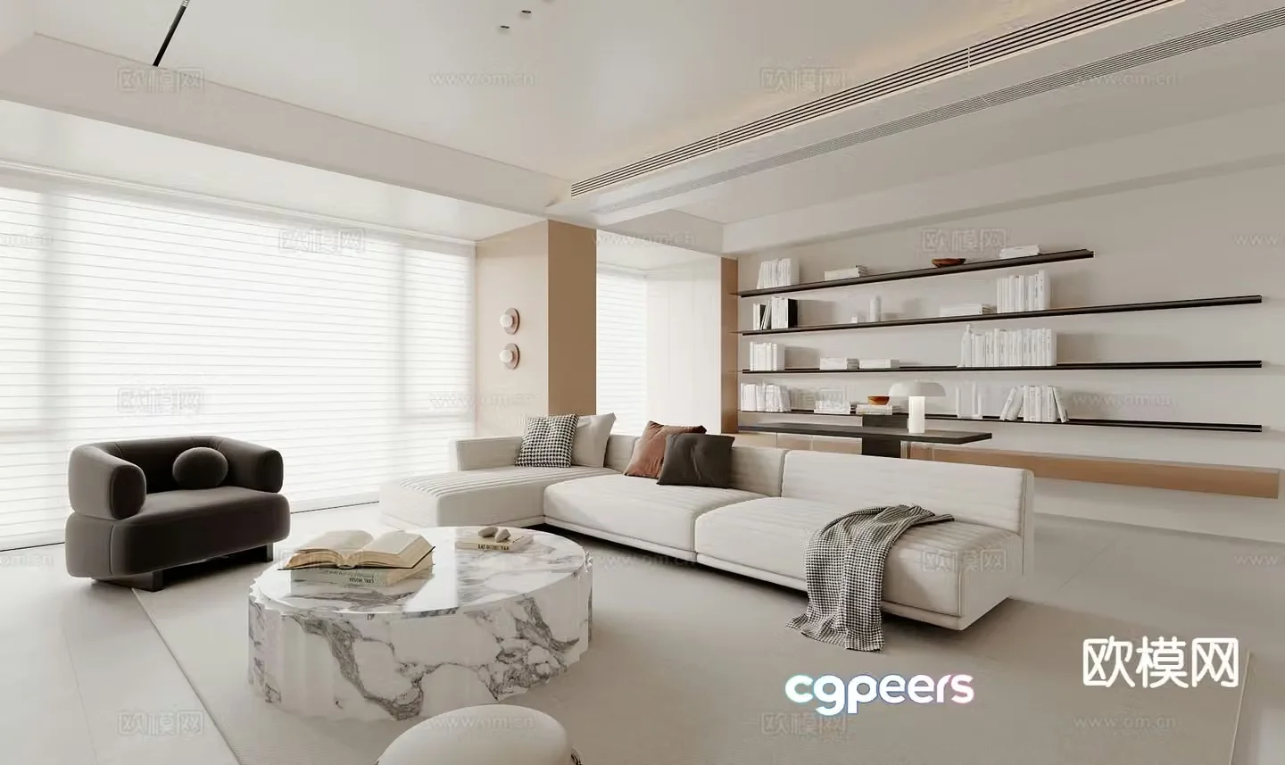 Modern living room 3d model