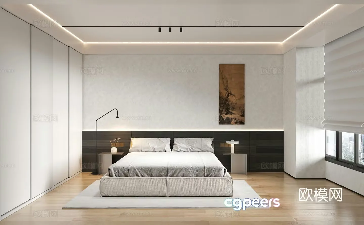 Modern bedroom master bedroom 3d model