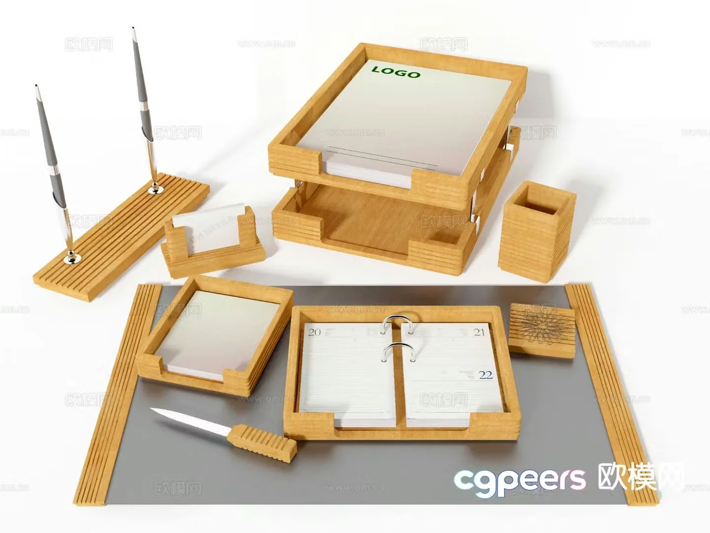Paper knife paper storage box note paper paper 3d model