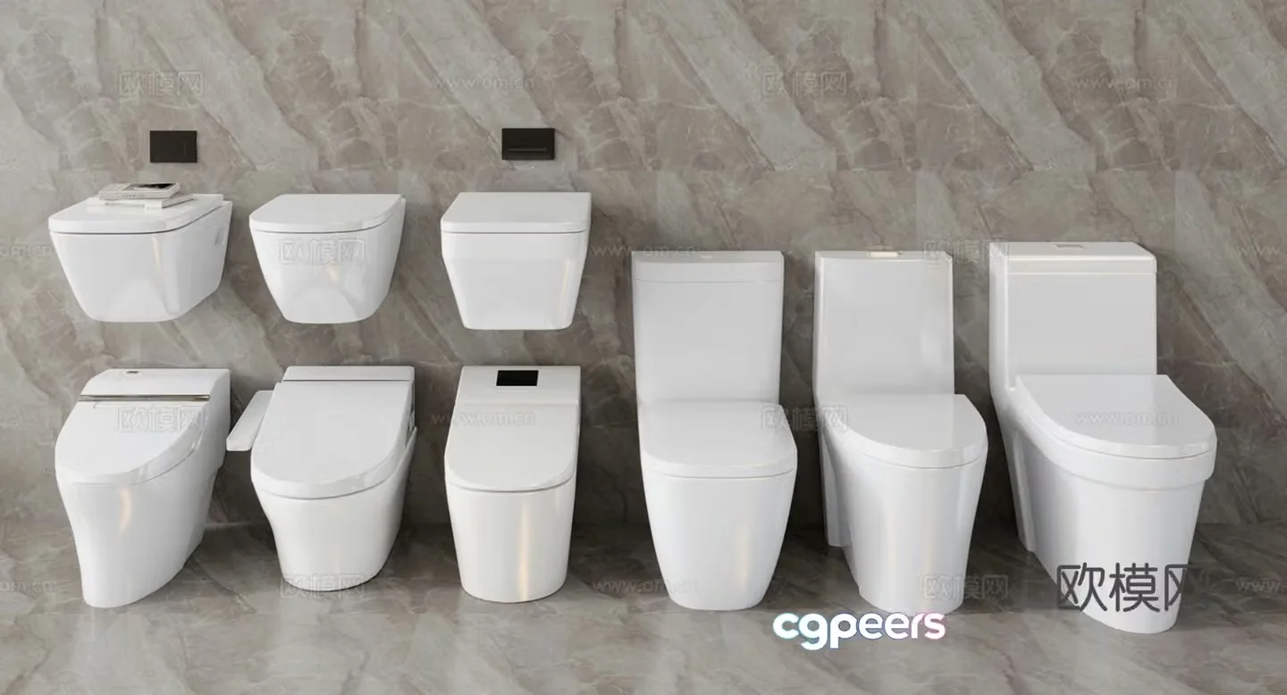 Modern toilet fully automatic toilet wall-mounted toilet 3D model